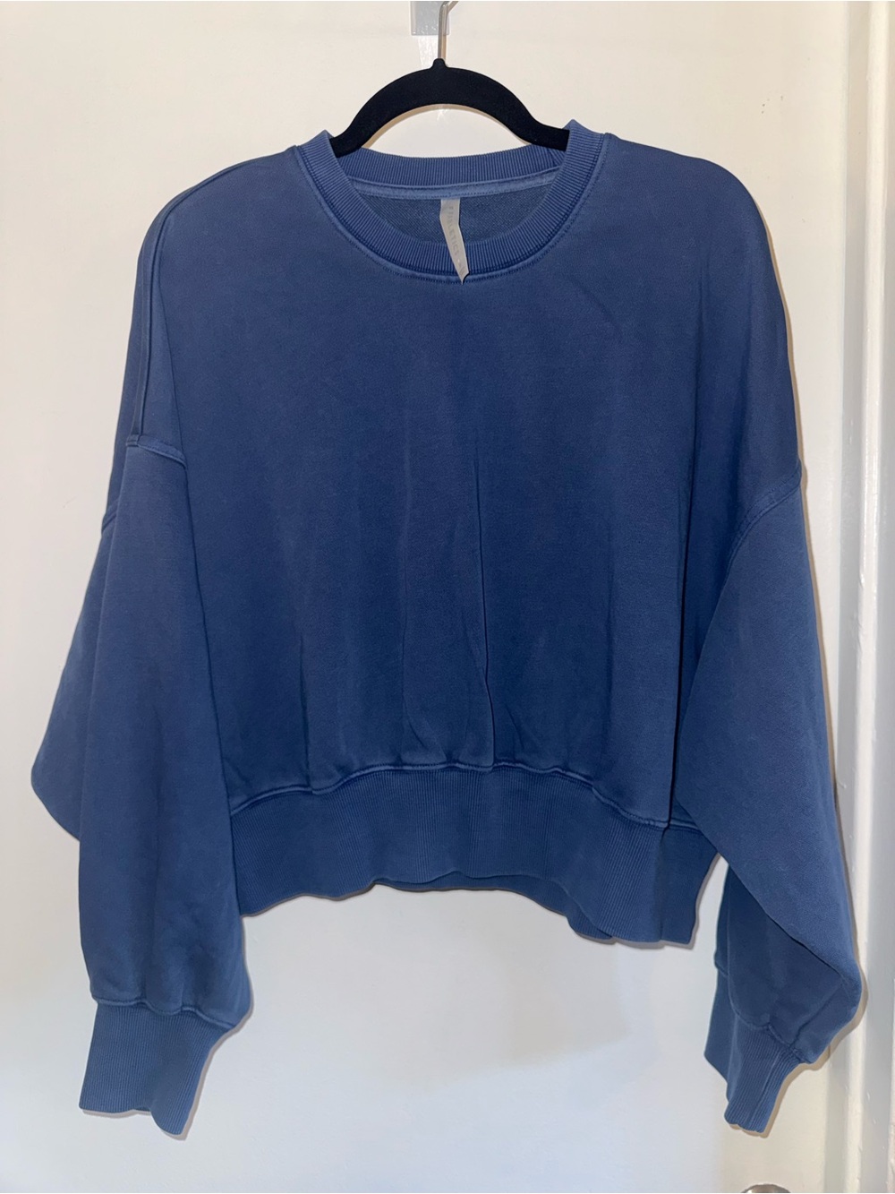 Fabletics Blue Oversized Crewneck Sweatshirt S Drop Shoulder Relaxed Pullover